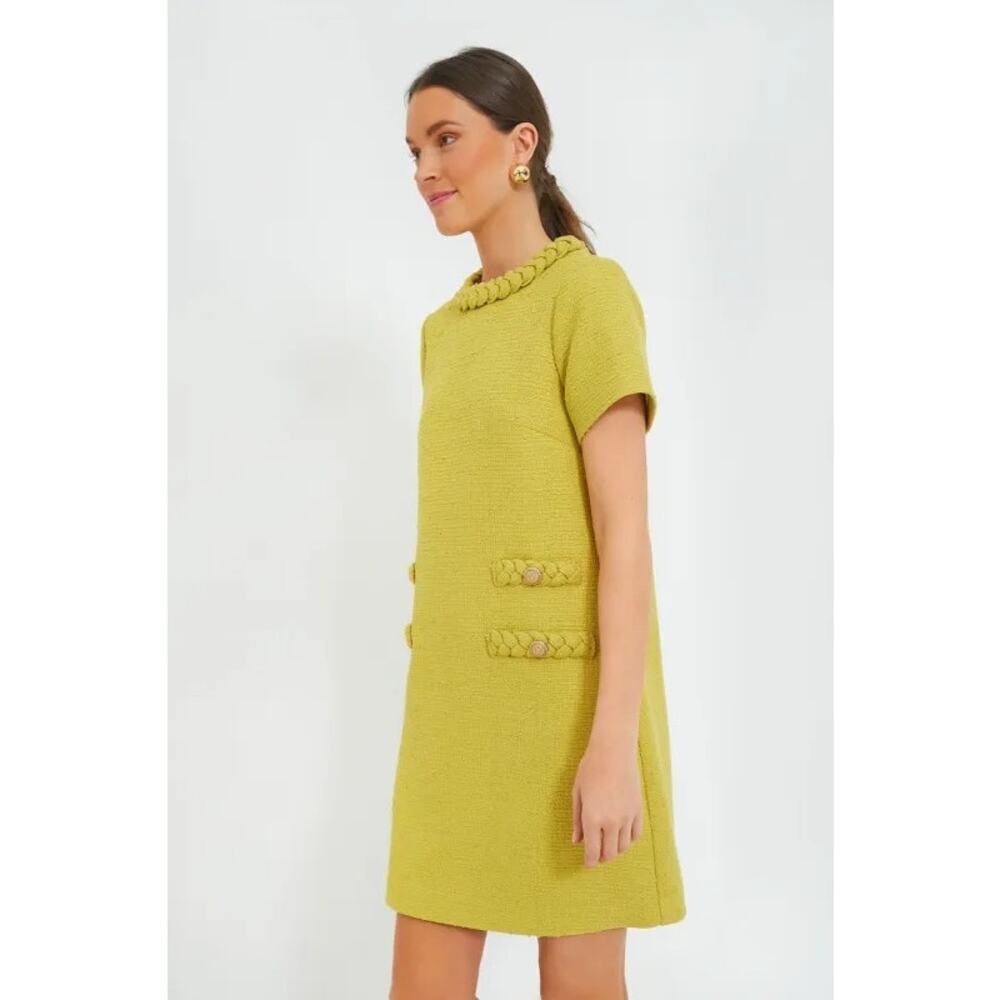 TUCKERNUCK Chartreuse Tweed Jackie Dress Size XXS NWT Retail $268 Tuckernuck - Picture 4 of 6